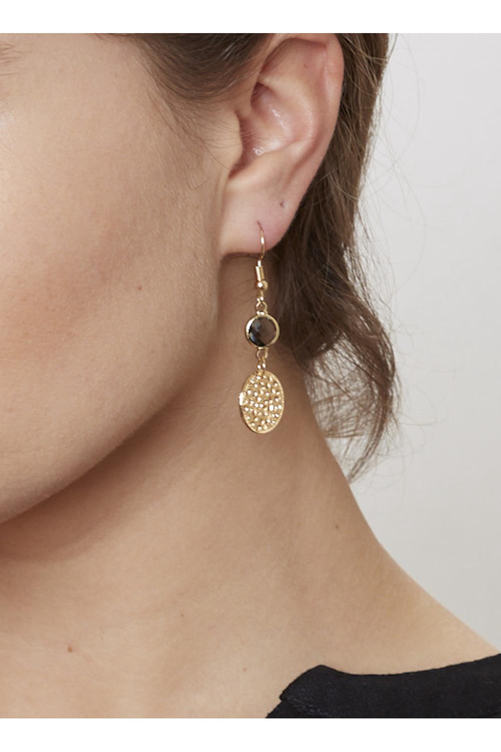 Drop Earrings Charm Jewelry ECJTX13 Black Bow Geometric Square Grey Crystal  Gem | Touchy Style