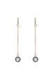 Long Gold Blue Sapphire Earrings