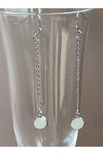 Long Silver Opal Earrings