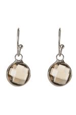 Silver Plated Brown Smoky Quartz Earrings