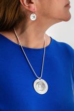 Silver Sphere Necklace and Earring Set