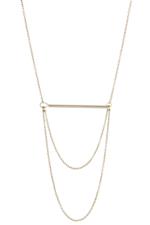 Gold Chain Bar Drop Necklace