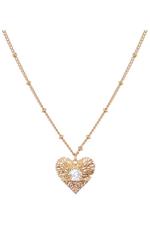 Gold Embossed Heart Necklace