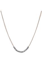 Gold Grey Crystal Curve Necklace