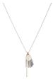 Gold Plated Charm and Grey Tassel Necklace