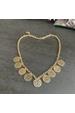 Gold Plated Filigree Coin Necklace
