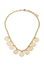 Gold Plated Filigree Coin Necklace