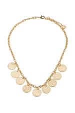 Gold Plated Filigree Coin Necklace