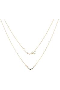Gold Two-Layered CZ Crystal Necklace