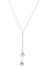 Long Gold Crystal Drop Necklace