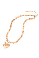 Matt Gold Heart Pendant Necklace 