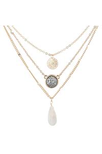 Multi-Strand Gold Precious Stone Necklace