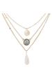 Multi-Strand Gold Precious Stone Necklace