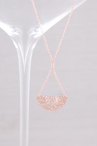 Rose-Gold and Crystal Flower Necklace