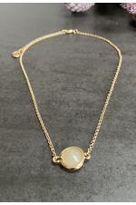 Short Gold Opal Necklace