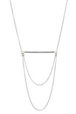 Silver Chain Bar Drop Necklace