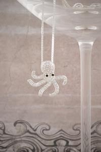 Silver Crystal Octopus Necklace