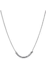 Silver Grey Crystal Curve Necklace