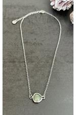 Silver Plated Green Opal Necklace