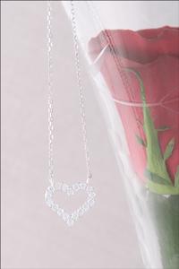 Silver CZ Open Heart Necklace