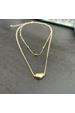 Two-layered Gold Bean Necklace