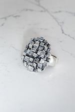 Silver Gunmetal Mesh Stretch Ring